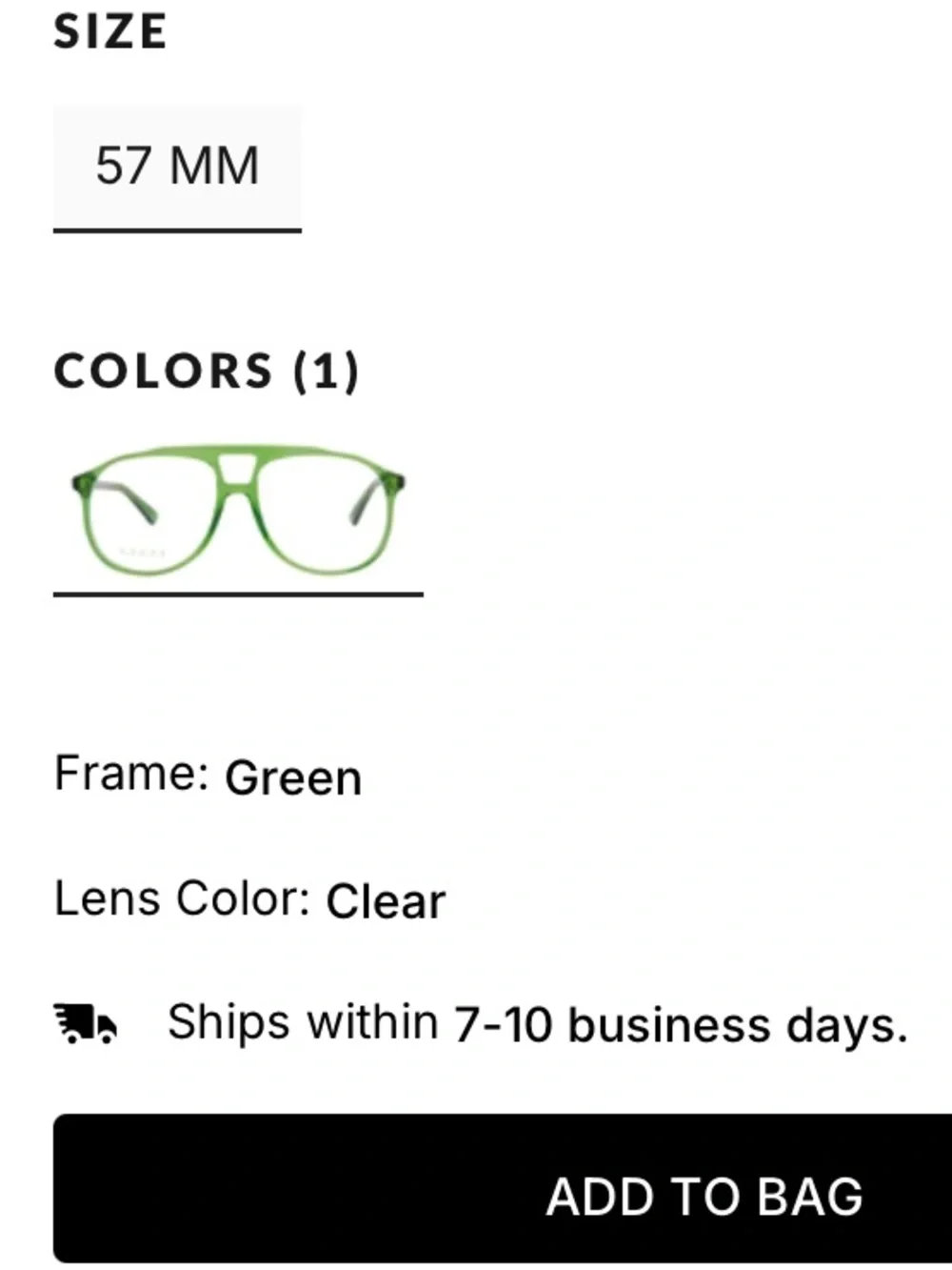New Gucci Transparent Green Aviator Glasses